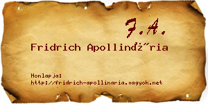 Fridrich Apollinária névjegykártya